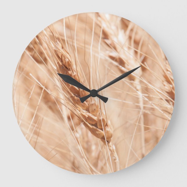 USA, Kansas, Wheat At Harvest Time Large Clock (Front)