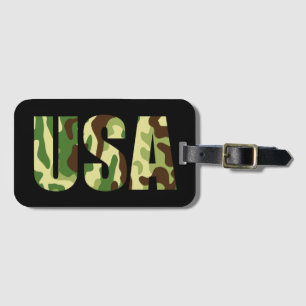 USA khaki camouflage sign Luggage Tag