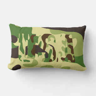 USA khaki camouflage sign Lumbar Cushion