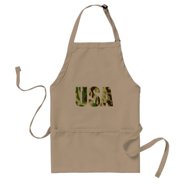 USA khaki camouflage sign Standard Apron (Front)
