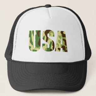 USA khaki camouflage sign Trucker Hat