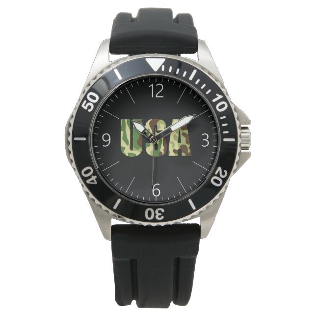 USA khaki camouflage sign Watch (Front)