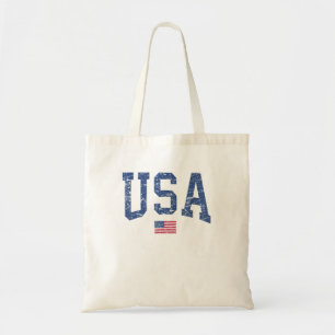 Usa Kids Patriotic American Flag Distressed Tote Bag