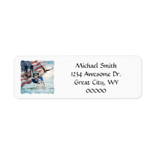 USA Landmark Soaring Bald Eagle Return Address