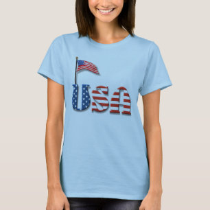 USA Letters and American Flag T-Shirt