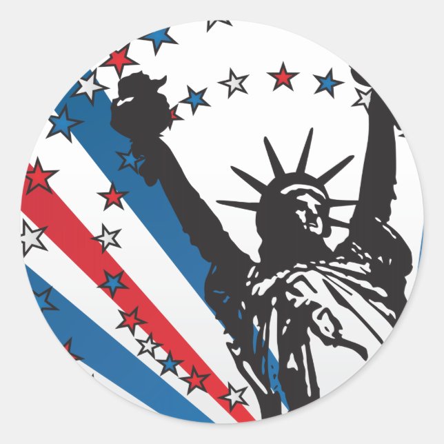 USA Liberty Classic Round Sticker (Front)