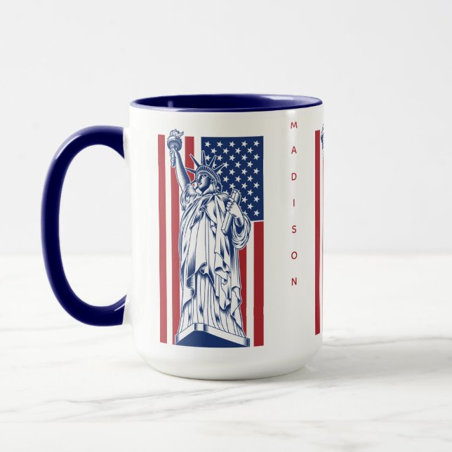 USA Liberty custom name mugs (Left)