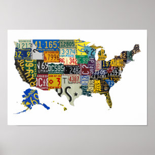 USA license plates - all states Poster