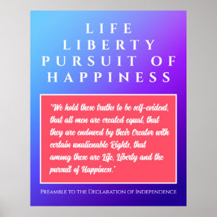 USA: Life, Liberty & Pursuit of Happiness Poster