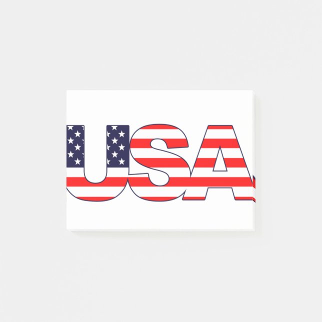 USA Logo Initials with American flag Post-it Notes (Front)