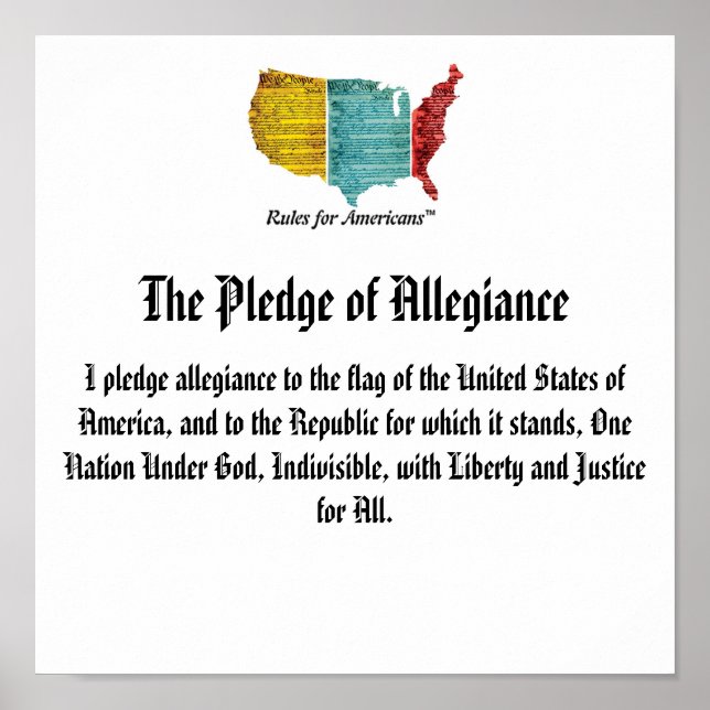 USA Logo Pledge of Allegiance Poster (Front)