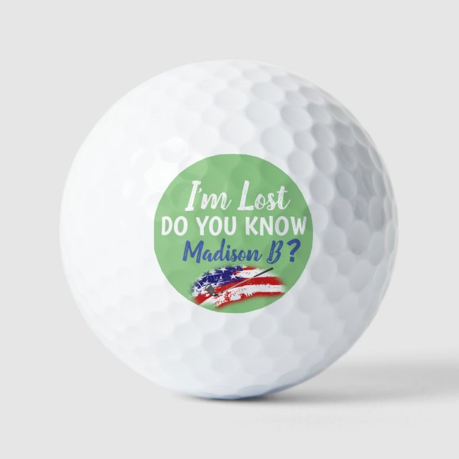 USA Lost Golfer Funny Golf Balls (Front)