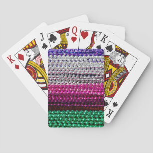 USA, Louisiana, New Orleans. Mardi Gras Beads Playing Cards