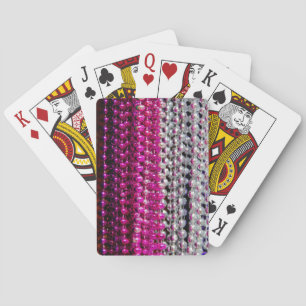 USA, Louisiana, New Orleans. Mardi Gras Beads Playing Cards