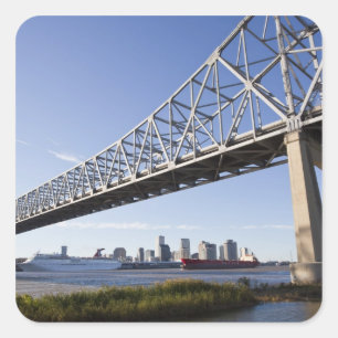 USA, Louisiana, New Orleans. Skyline from the 2 Square Sticker