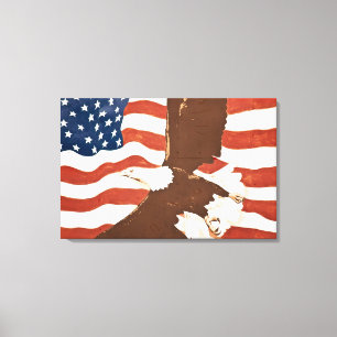 USA, Louisiana, Port Allen. Patriotic mural Canvas Print