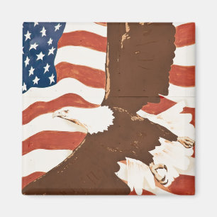 USA, Louisiana, Port Allen. Patriotic mural Magnet