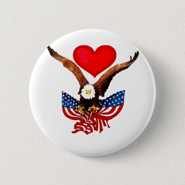 USA Love_ 6 Cm Round Badge (Front)
