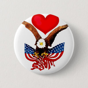 USA Love_ 6 Cm Round Badge
