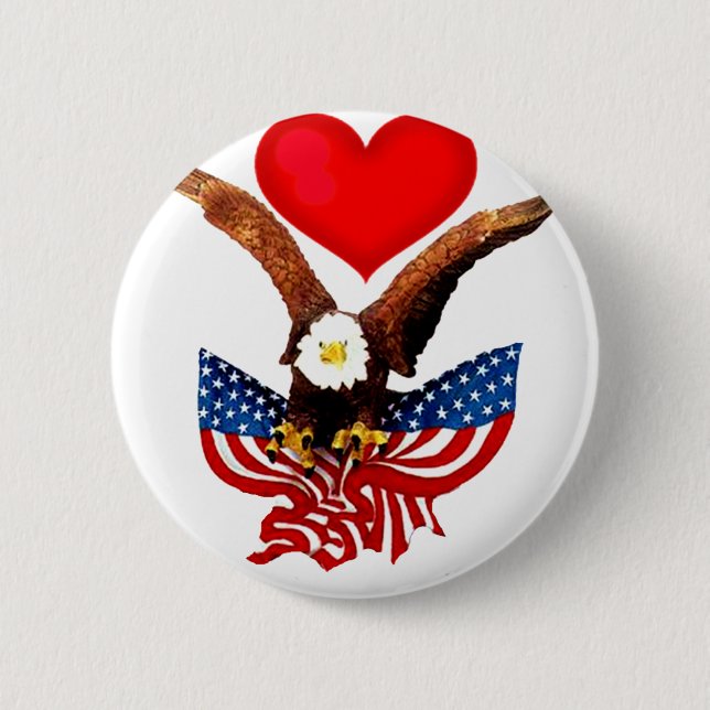 USA Love_ 6 Cm Round Badge (Front)