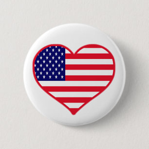 USA Love 6 Cm Round Badge