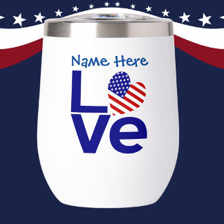 USA Love Flag in Blue Personalised