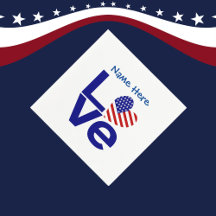 USA Love Flag in Blue Personalised Party Cocktail