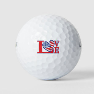 USA Love Heart Golf Balls