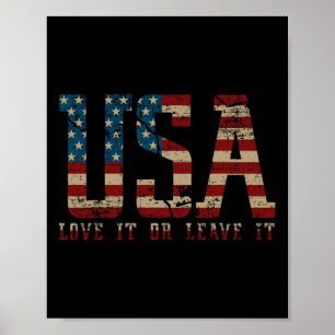 Usa Love It Or Leave It America Vote For Donald Tr Poster