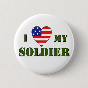USA-LOVE MY SOLDIER 6 CM ROUND BADGE