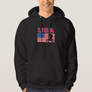 Usa Loves Bikes Tokyo Summer Games American Flag Hoodie