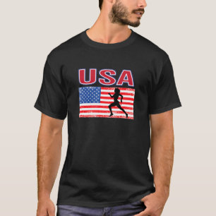 Usa Loves Track And Field Summer Games American Fl T-Shirt