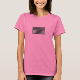 USA Low Visibility American Flag Camo Grey Women's T-Shirt