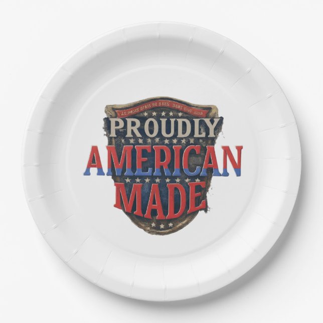 USA-Made Plates: Sustainable Paper & Durable  Plate (Front)
