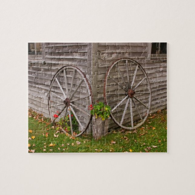 USA, Main. Wagon Wheels Jigsaw Puzzle (Horizontal)