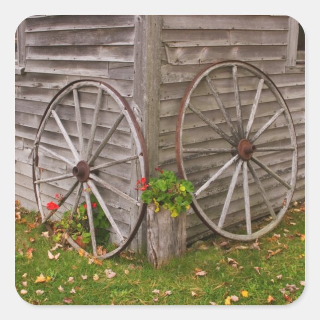 USA, Main. Wagon Wheels Square Sticker (Front)