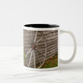USA, Main. Wagon Wheels Two-Tone Coffee Mug