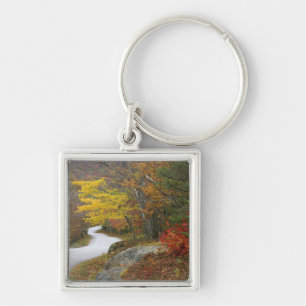 USA, Maine, Camden. Road leading through Camden Key Ring