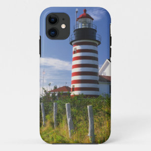 USA, Maine, Lubec. West Quoddy Head Lighthouse Case-Mate iPhone Case