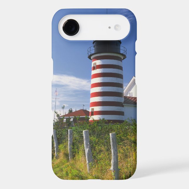 USA, Maine, Lubec. West Quoddy Head Lighthouse Case-Mate iPhone Case (Back)