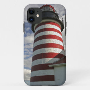 USA, Maine, Lubec. West Quoddy Head LIghthouse Case-Mate iPhone Case