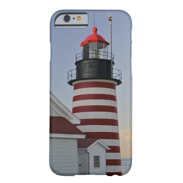 USA, Maine, Lubec. West Quoddy Head Lighthouse, Case-Mate iPhone Case (Back)