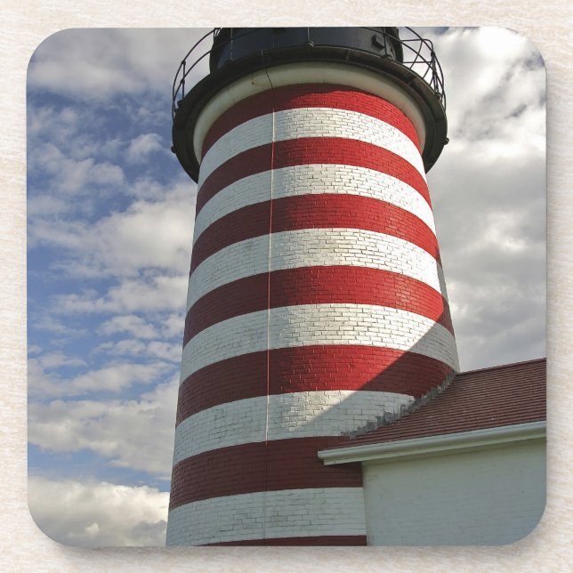 USA, Maine, Lubec. West Quoddy Head LIghthouse Coaster (Front)