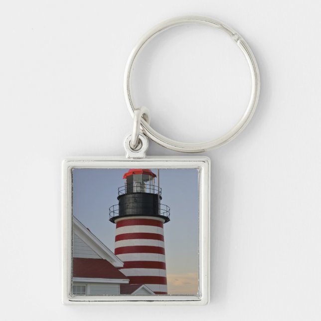 USA, Maine, Lubec. West Quoddy Head Lighthouse, Key Ring (Front)