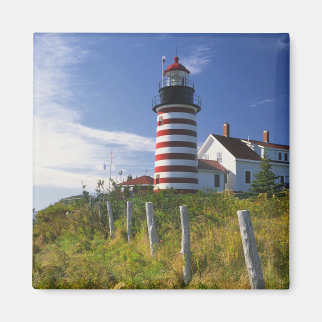 USA, Maine, Lubec. West Quoddy Head Lighthouse Magnet (Front)