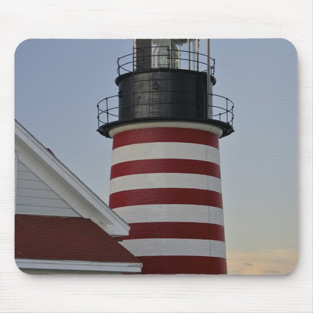 USA, Maine, Lubec. West Quoddy Head Lighthouse, Mouse Pad (Front)