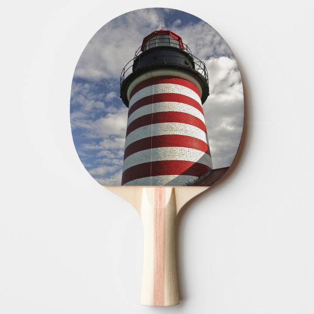 USA, Maine, Lubec. West Quoddy Head LIghthouse Ping Pong Paddle (Front)