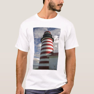 USA, Maine, Lubec. West Quoddy Head LIghthouse T-Shirt