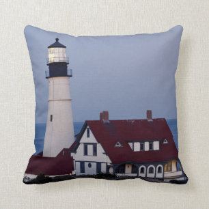 USA, Maine, Portland, Cape Elizabeth, Lighthouse Cushion