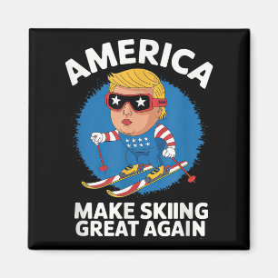Usa Make Skiing Great Again Donald Trump Apres Ski Magnet